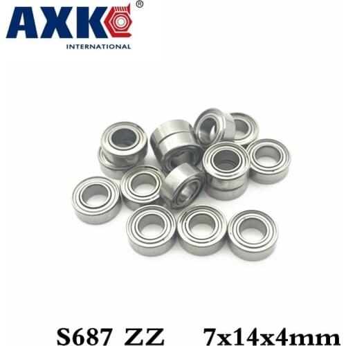 Axk Free Shipping 7x14x4mm S687 Zz W4 Abec3 7x14x4 Mm Stainless Steel Bearings