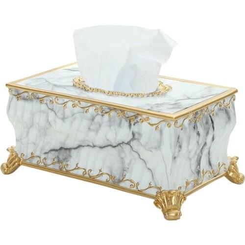 Bathroom Resin Tissue Box Desktop Organizer Holder For Office Home Living Room Bedroom Useful Storage Box Luxury Paper Rack