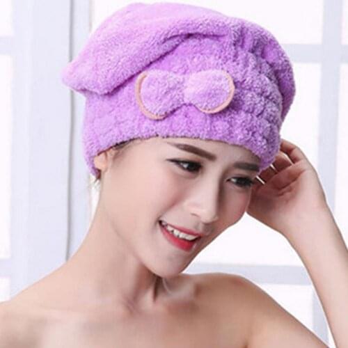 Hair Drying Cap Towel Soft Super Absorbent Fleece Shower Cap for Women Bathing Cap Quickly Dry Hair Shower Hat