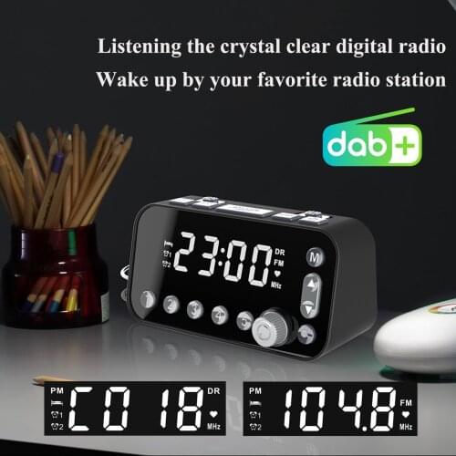 Bedside Alarm Clock Dab/fm Radio Digital Led Clock Large Sn Dual Alarm Clock Dual Usb Radio Sleep Timer Fm Radio Table Clock