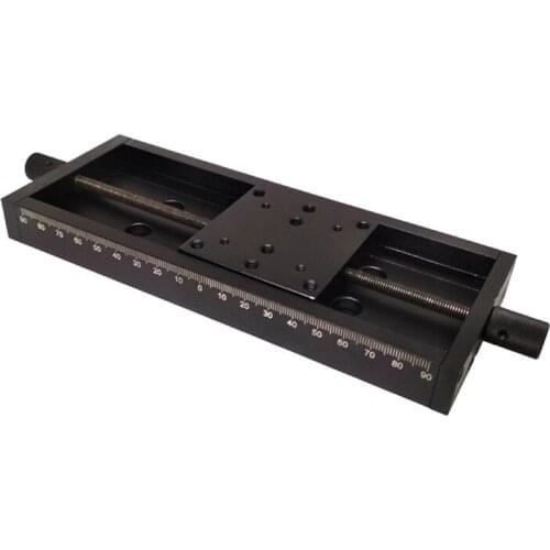 PT-SD110 precision manual stage, X-axis screw linear slide, size 63*60mm stroke 125mm surface treatment anodized black
