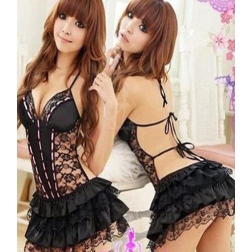 Exempt Postage Sexy Women Underwear Lady Sexy Lingerie Transparent Conjoined Lace Multilayer Dress Exotic Teddy Bodysuits