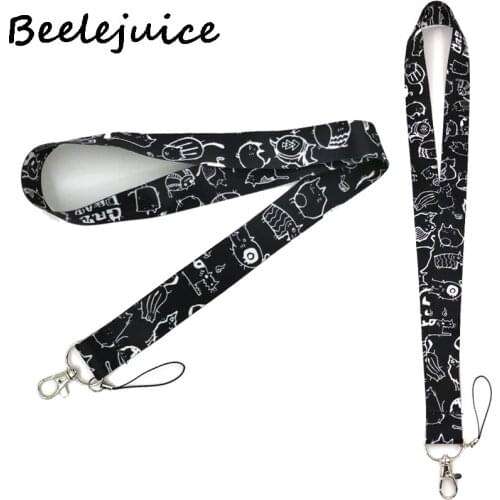Cartoon Cats Graffiti Lanyard for Keys Phone Cool Neck Strap Lanyard for Camera Whistle ID Badge Cute webbings ribbons Gifts