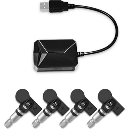 TPMS Tire Pressure Monitoring System USB Sercuity Alarm Sensor Car Security TPMS Android Tire Pressure Sensor Monitoring For Car
