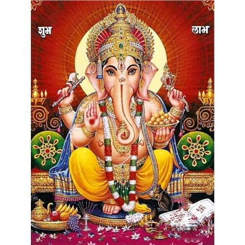 Elephant Head God Ganesha Diamond Painting Religion Portrait Round Full Drill 5D Nouveaute DIY Mosaic Embroidery Cross Stitch