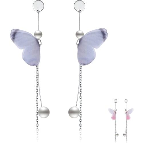ZEMIOR 925 Sterling Silver Drop Earring For Women Trendy Pretty Butterfly Earrings Fine Jewelry Romantic Anniversary Gift