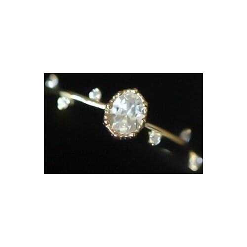 Lovely Simple Exquisite Ring For Women Elegant Tiny Zircon Fashion Twig Shaped Crystal Engagement Ring Party Jewelry