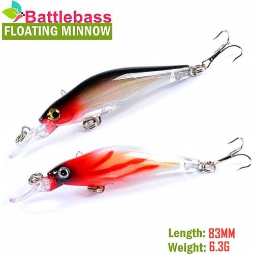 1PCS Laser Floating Slowly Minnow Fishing Lure 8.3CM 6.3G Wobbler Artificial Fly Fishing Hard Bait Carp Crankbait Fishing