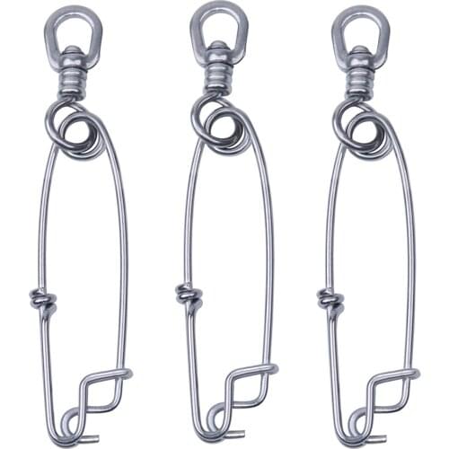 10pcs 400LB-1100LB Stainless Steel Longline Branch Hangers With Fishing Swivels Floatline Tuna Clip Snap Strong Connector