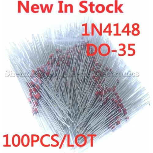 100PCS/LOT 1N4148 IN4148 DO-35 In-Line Switching Diode