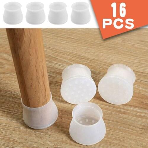 16PCS Silicone Chair Furniture Leg Feet Protection Table Cap Cover Pad Protector Non-Slip Sofa Chair Table Glides Feet Caps