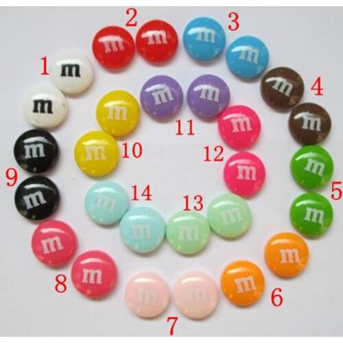 200 PCS optional color round convex back scrapbooks (M) resin is suitable for mobile phone decoration 14 mm