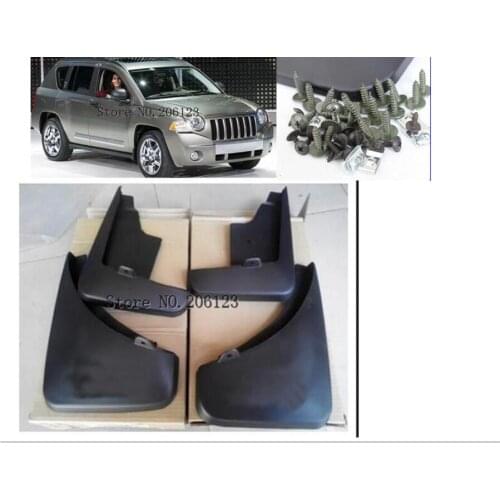 4PCS Rear Car accessory Mudguard Mud Flaps Splash Guard Fit For 2007 2008 2009 2010 JEEP COMPASS free shipping