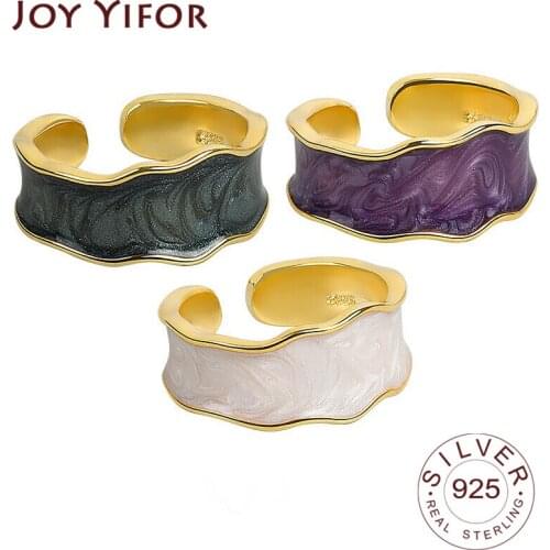 925 Sterling Silver Rings for Women Stone 3 Colors Vintage Wedding Trendy Jewelry Large Adjustable Antique Rings Anillos