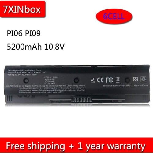 7XINbox 6cell 5200mAh 10.8V PI06 PI09 Battery For HP Pavilion 14 15 17 TouchSmart HSTNN-YB4N HSTNN-LB4O 710416-001 710417-001