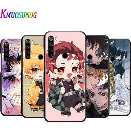 Anime Demon Slayer For Xiaomi Redmi Note 4 4X 5 5A 6 7 8 8T 9S/T 10 10S 5G Global version Por Max Black Silicone Phone Case