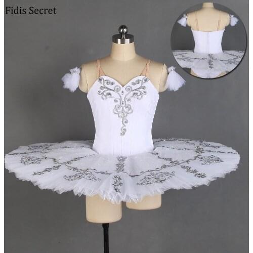 White Professional Classical Pancake Ballet Tutu,Women/Girls Ballerina Nutcracker Stage Performance/Competition Dance Costume