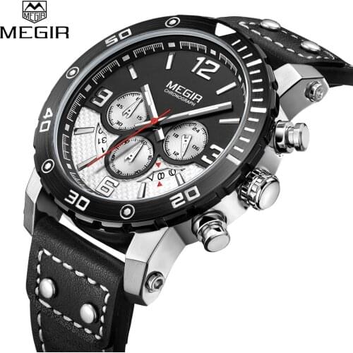 MEGIR Men Quartz Sport Watch Chronograph Military Army Watches Clock Men Top Brand Luxury Creative Watch Men Relogio Masculino