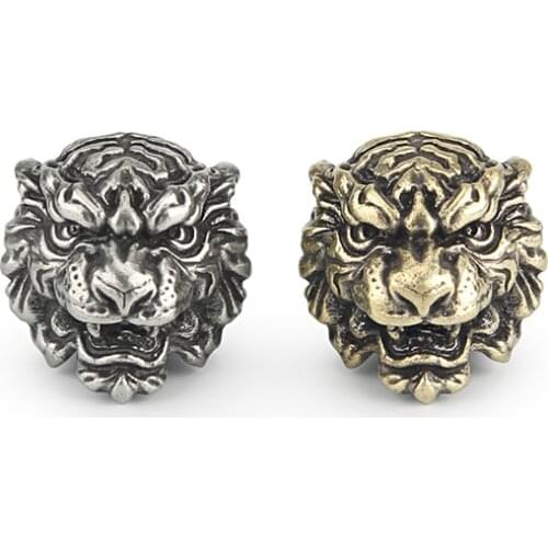 DIY Paracord Bead Tiger Brass Rope Beads Vintage Animal Knife Beads