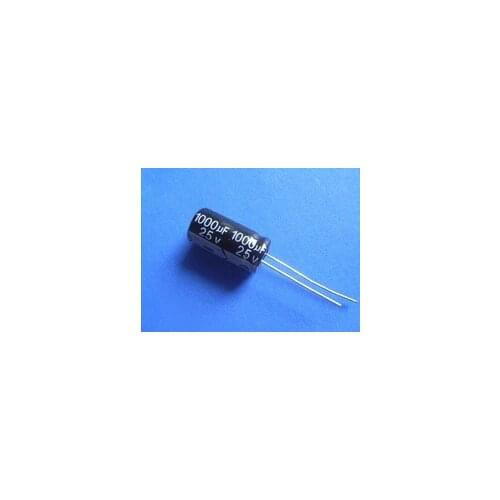 500PCS 1000uF/25V 1000uF 25V electrolytic capacitors Free shiping 10mm*17mm best quality