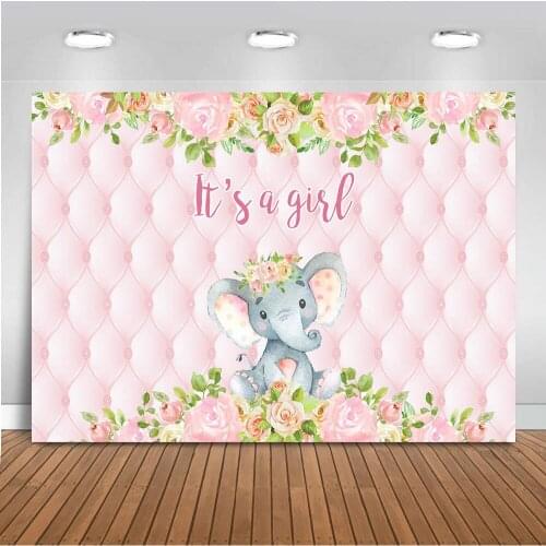 Elephant backdrop for photography girl newborn baby shower party decoration for background supplies Elephant Pink Backdrops