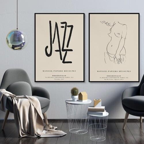 French Matisse Canvas Painting Set Jazz Nude Woman White Face Posters And Print Abstract Wall Art Pictures For Living Room Decor