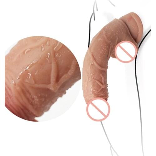 20cm Long Huge Realistic Dildo Soft Penis Dong with Suction Cup for Women Masturbation Lesbain Sex Toy Female Toys Anal Dildos