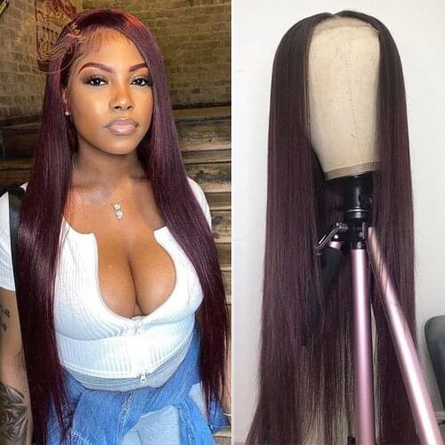 Red Lace Frontal Wigs Burgundy 99j Orange Ginger Brown13X4 Lace Front Wig 180% Density Colored Human Hair Closure Wigs Brazilian