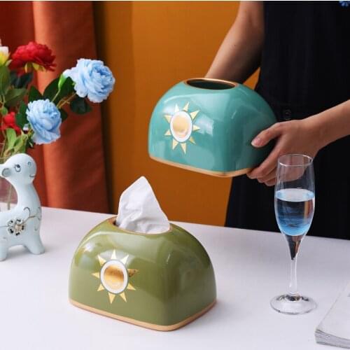 Creative салфетница Household Paper Box Light Luxury Modern Nordic Simple Ceramic Restaurant Papers Towel Boxes Furnishings