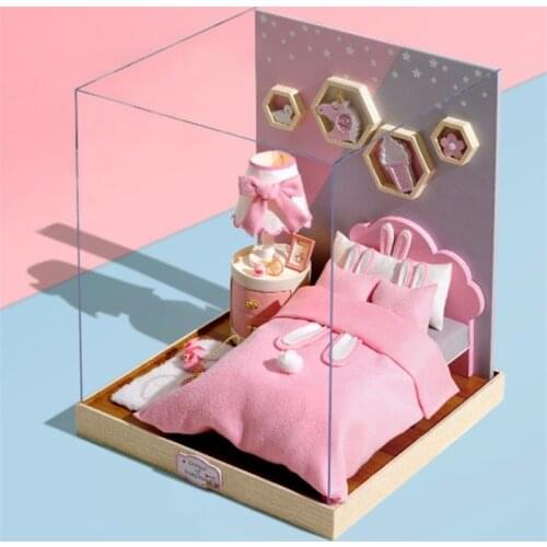 Doll House Furniture Diy Miniature 3D Wooden Miniaturas Dollhouse Toys for Children Birthday Gifts