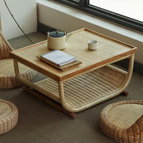Small Tea Table Simple Balcony Table Tatami Small Table Bedroom Sitting Rattan Low Table Coffee Table Coffee Table Tray