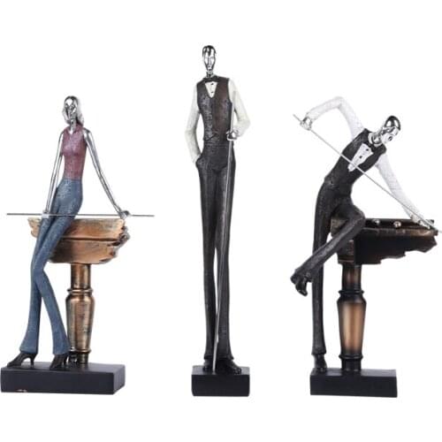 [MGT]Snooker character Sculpture Resin odel Playing billiard Ornament Statue Home office Sports Figure Decorate Figurines Crafts