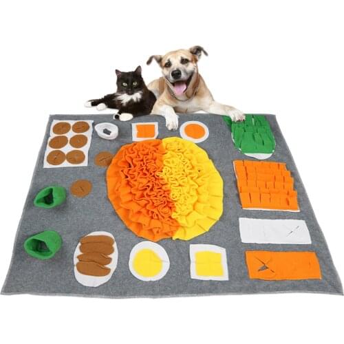 Pet Snuffle Mat Dog Nosework Pad Pet Feeding Mat Interactive Feed Game Puzzle Toys Pet Sniffing Training Blanket Flannelette Pad