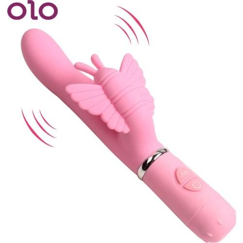 OLO Butterfly Vibrators 30 Frequencies G Spot Vibrator Magic Wand Massager Sex Toys for Women Adult Products Silicone