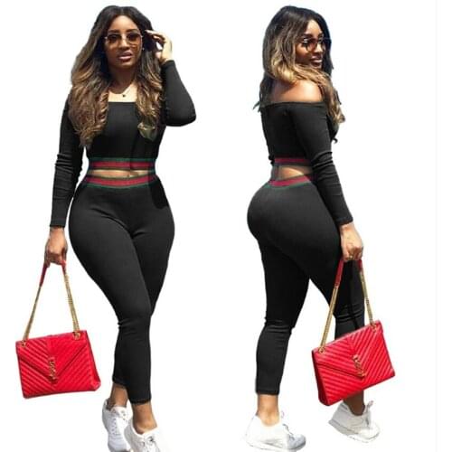 Autumn and winter fashion solid color womens suits Explosive casual sports two-piece womens suits