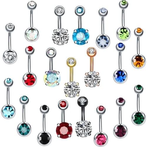 1PC Crystal Steel Belly Piercing Navel Piercing Sexy Nombril Piercing Ear Piercing Navel Earring Body Piercing Jewelry For Women