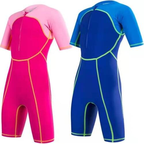SBART Kids Lycra Short Sleeve Swimwear Boys Girls Wetsuits Snorkeling Clothing Childrens Sun Protection Diving Suit Wetsuits