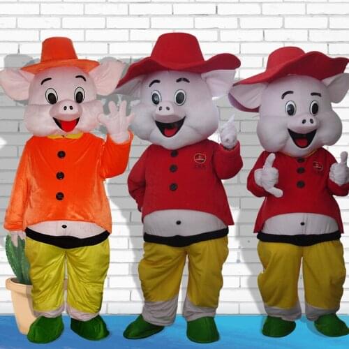 Happy Pigs Mascot Cartoon Doll Cosplay Costume Publicity Props for Adult Christmas Halloween Birthday Party Easter Carnival