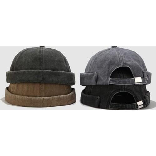 Vintage Street Dance Hip Hop Hat Adjustable Brimless Melon Beanie Cap for Unisex Men Women