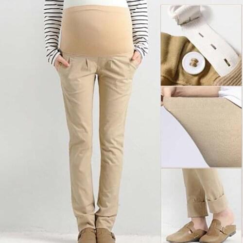Maternity Pants Cotton Elastic Hight Waist Trouser for Pregnant Women Pregnancy Office Working Bottom Clothes Hamile Giyim 3/5XL