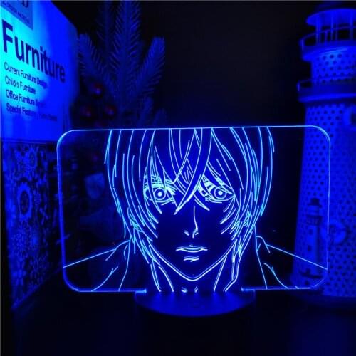 DEATH NOTE Anime 3D Lamp Yagami Acrylic Led Night Light 7 Colors Touch Optical Illusion Table Lamp Kids Gift Bedroom Decoration