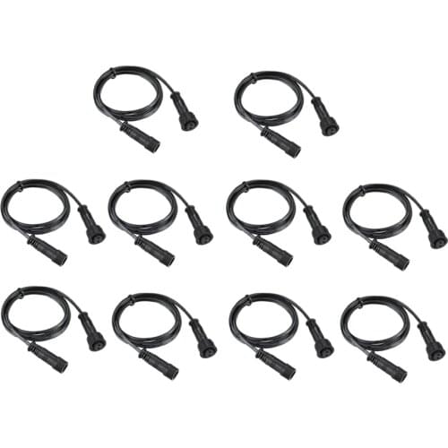 Thrisdar 10PCS 2pin DC12V 100CM Extension Cable Connector Male to Female For LED Deck Light Waterproof IP67