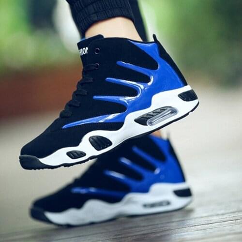 High-Top Sneakers for Men Non-Slip Outdoor Walking Shoes Men Basketball ShoesTraining Athletic Leather Air Cushion Sport Shoes