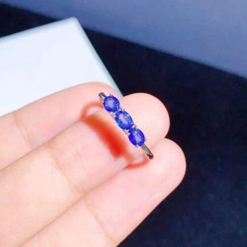 Jewelry Vintage 925 Silver sapphire Ring for Party VVS Grade Natural sapphire Ring Silver Gemstone Ring Gift for Girl