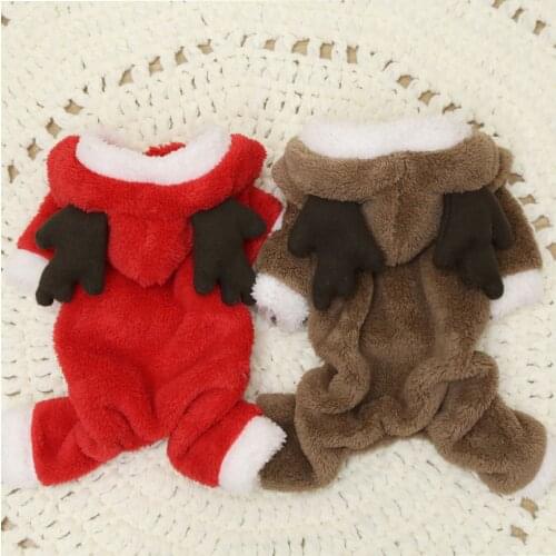 Funny Pet Dog Clothes Christmas Hoodie Costume Thicken Warm Jumpsuit Coat For Small Dog schnauzer Clothing Cute Ropa Para Perro