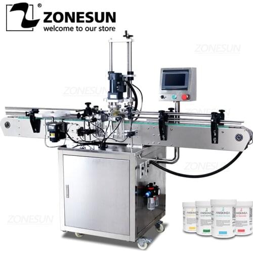 ZONESUN ZS-XG440D Full Automatic Twist Off Cap Round Jam Bottle Glass Jar Screw Capping Machine