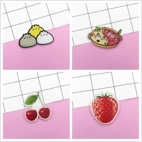 1 PCS Cartoon watermelon banana carrot Brooch Acrylic Badges Icons on The Backpack Pin Badge Decoration Badges for Clothing