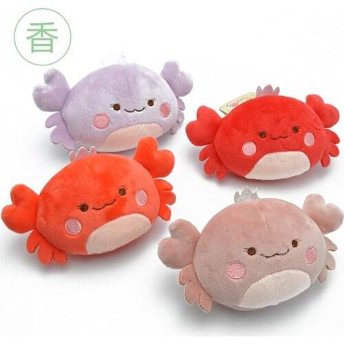 1pc 10cm Red Crab Animal Baby Pp Cotton Pendant Send Kids Soft Key Chain Ring Plush Keychains Doll Toy