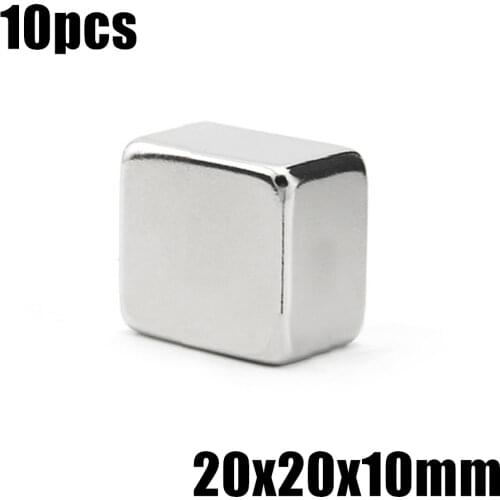 10pcs F20x20x10mm Super Powerful Strong Rare Earth Block NdFeB Magnet Neodymium N35 Magnets F20*20*10mm- Free Shipping