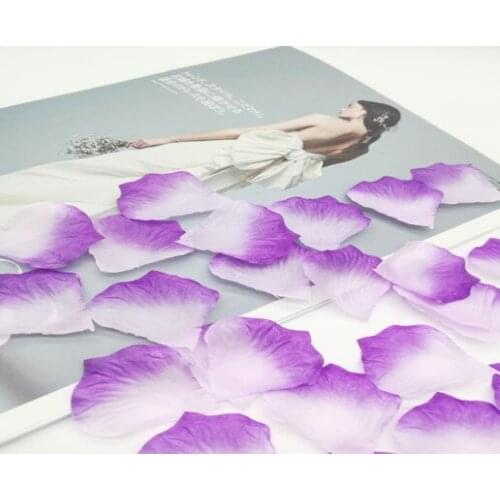 1000pcs Purple Color change Silk Artificial Rose Flower Petal Wedding Party Docration Table Confetti Shop Windows Decoration